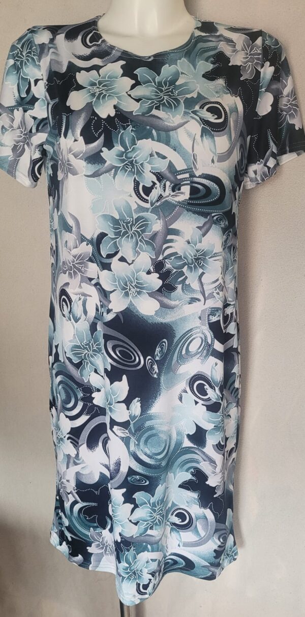 Rochie femei maneca scurta Flori  3 - imagine 5