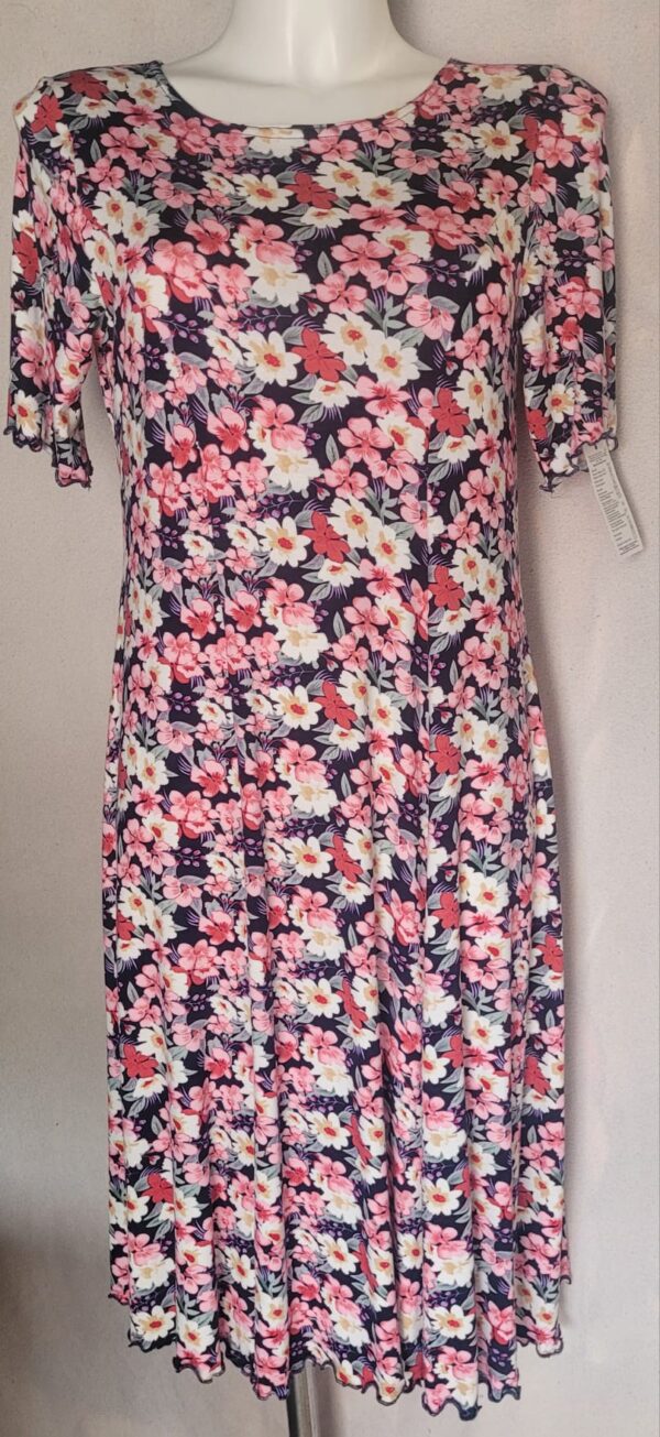 Rochie femei maneca scurta Flori  2 - imagine 2