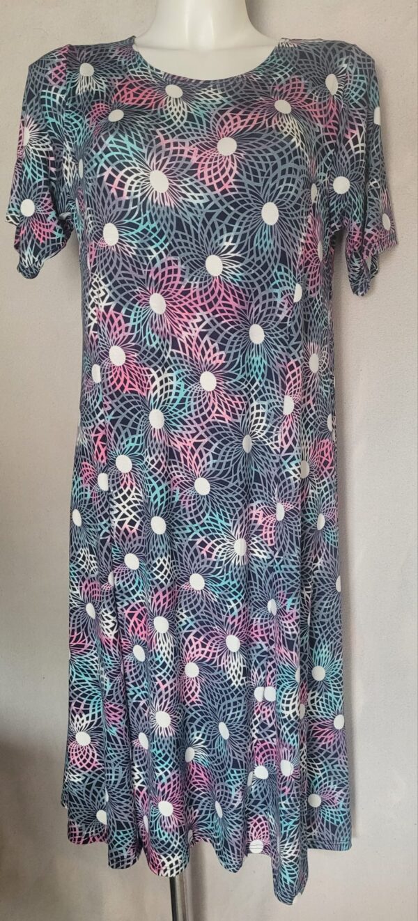 Rochie femei maneca scurta Flori  1 - imagine 3