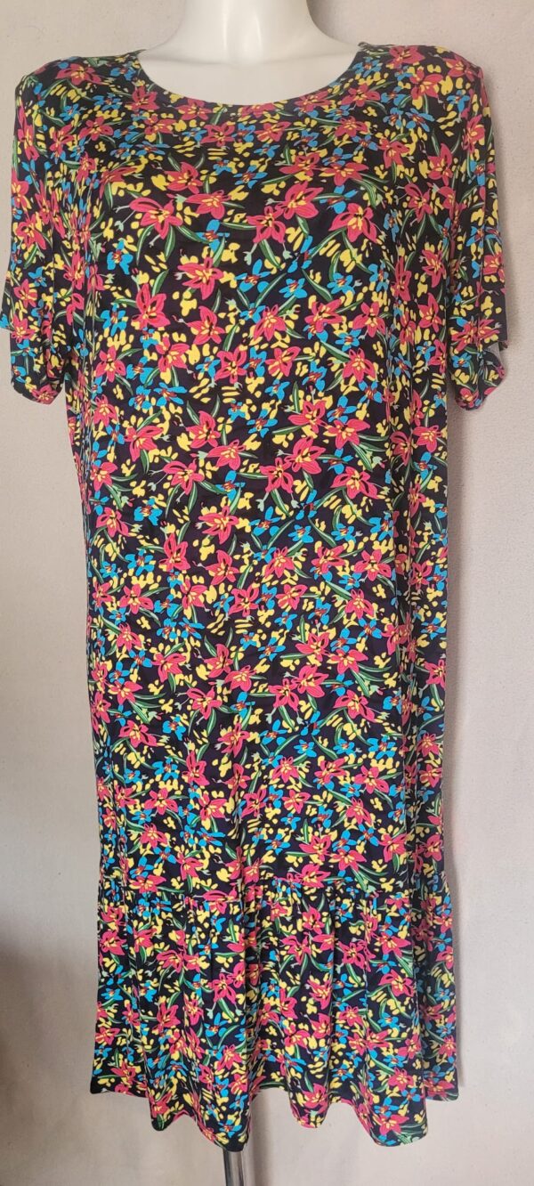 Rochie femei maneca scurta Flori - imagine 2